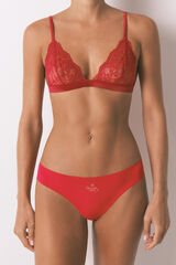 Women'secret Panty brasile&ntilde;o de lurex rojo de corte limpio rojo
