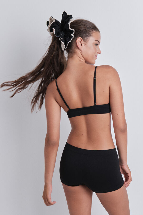 Womensecret Panty bóxer negra sin costuras negro