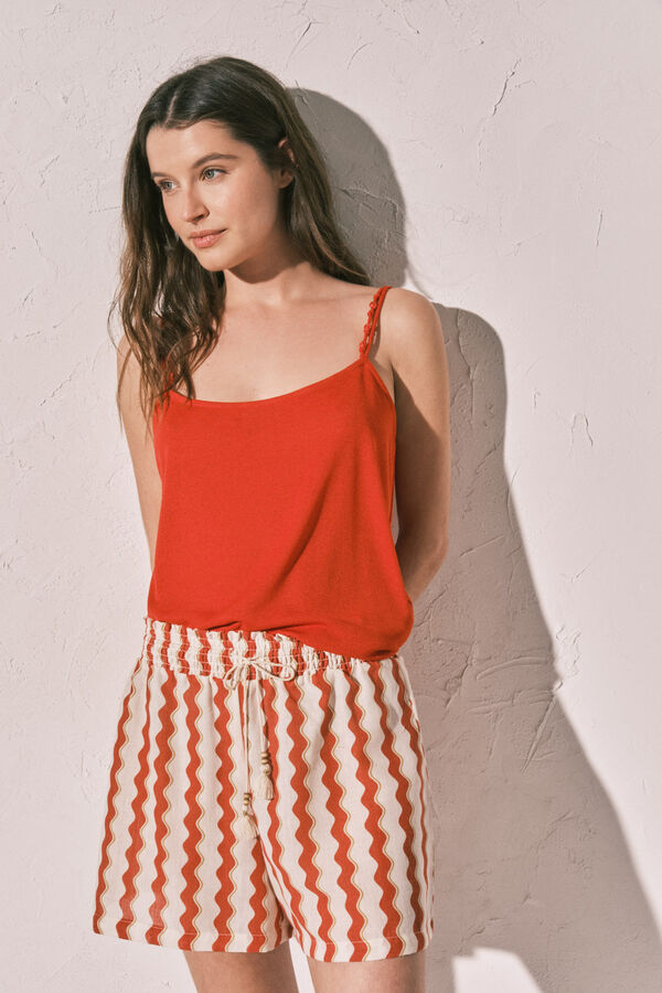 Women'secret Playera de tirantes finos coral coral