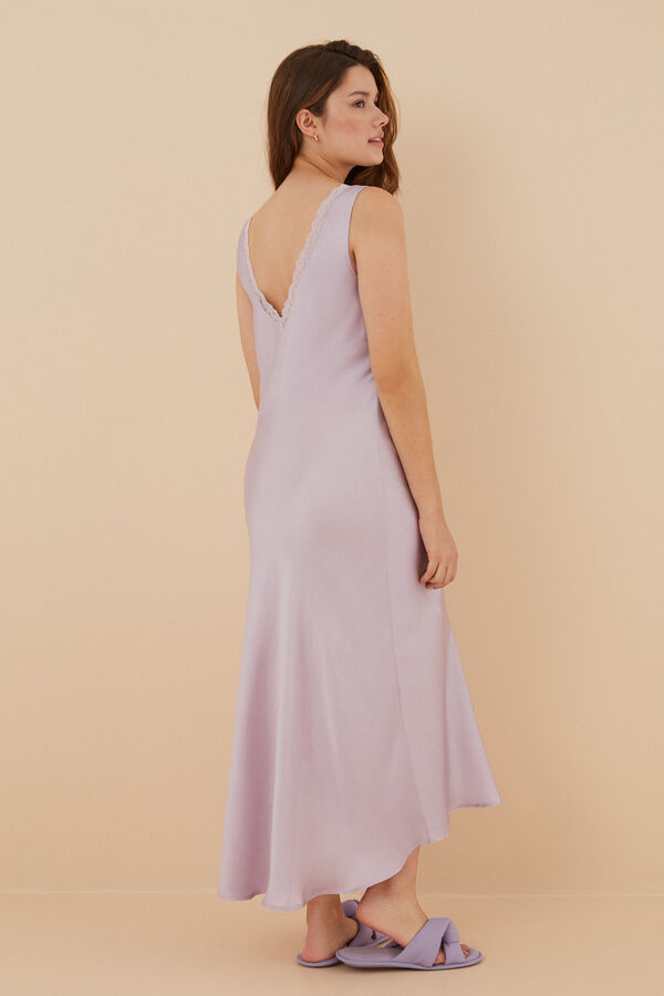 Womensecret Camisón largo satín lila morado/lila