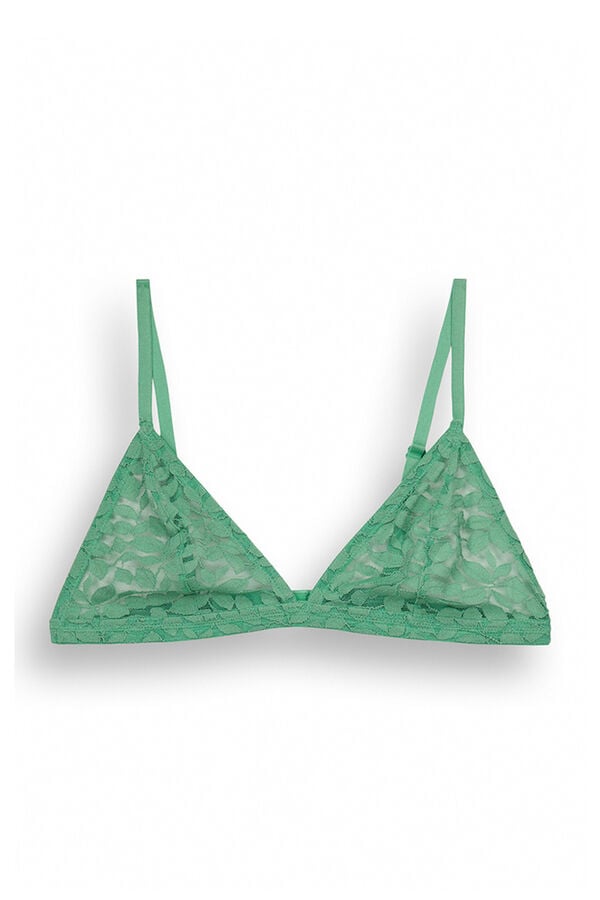 Womensecret Brasier NATURAL triangular encaje verde verde