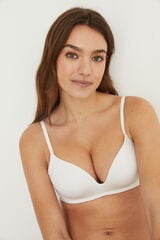 Womensecret UNIQUE Sujetador triangular push up microfibra blanco