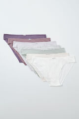 Women'secret Pack 7 bragas cl&aacute;sicas algod&oacute;n pointelle mix colores blanco