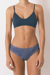 Women'secret Panty brasileño de microfibra azul brillante azul