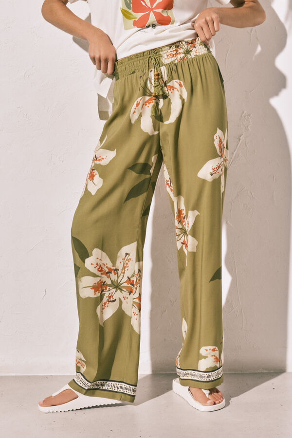 Women'secret Pantal&oacute;n largo estampado de flores estampado