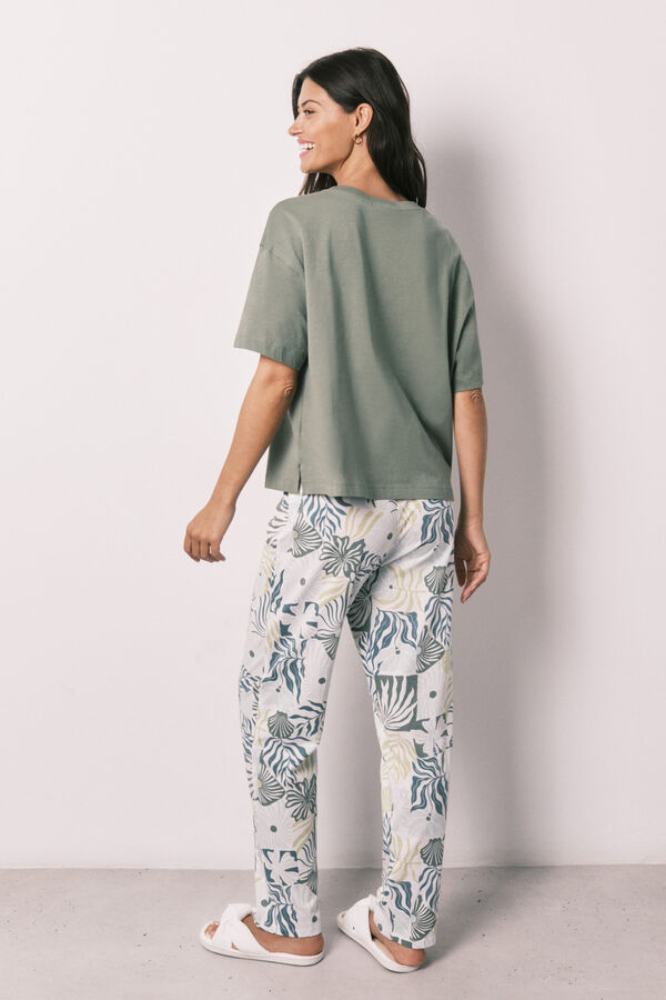 Women'secret Pijama larga de manga corta Little Miss&trade; kaki