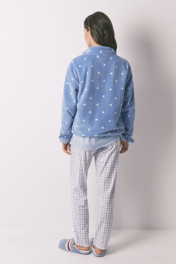 Womensecret Bata short de forro polar de Mickey Mouse con estampado azul estampado