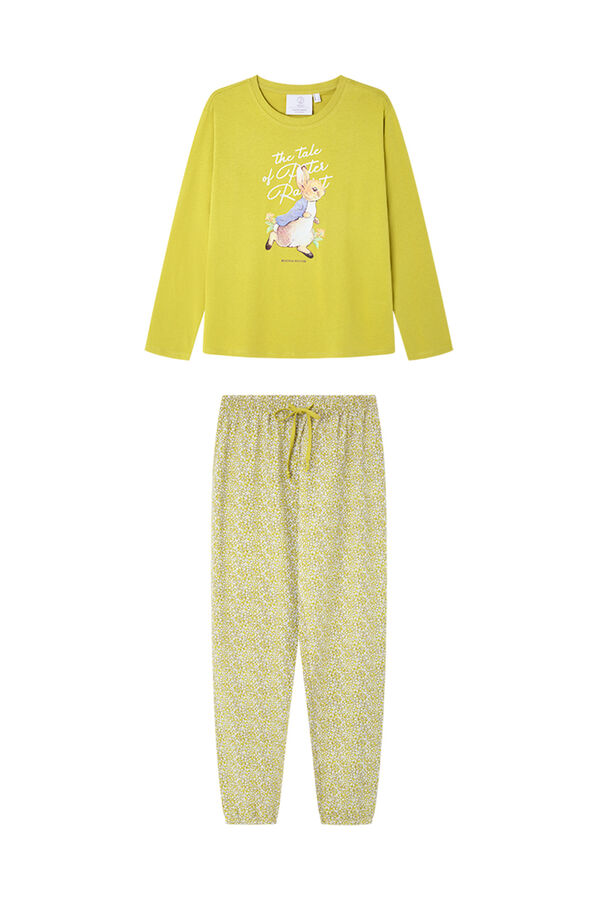 Womensecret Pijama larga 100% algodón estampado "Peter Rabbit" kaki
