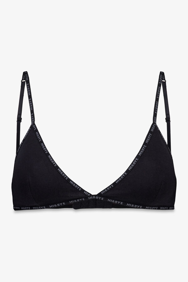 HI&BYE Brasier triangular de algodón con copas extraíbles negro negro