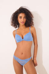 Womensecret Panty clásica de encaje azul azul