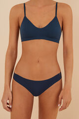 Women'secret Panty brasile&ntilde;o microfibra encaje azul marino azul