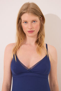 Womensecret Camisón corto "premamá" camisón en viscosa azul azul