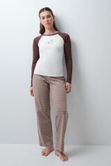 Women'secret Pijama larga de algod&oacute;n Winnie The Pooh caf&eacute;