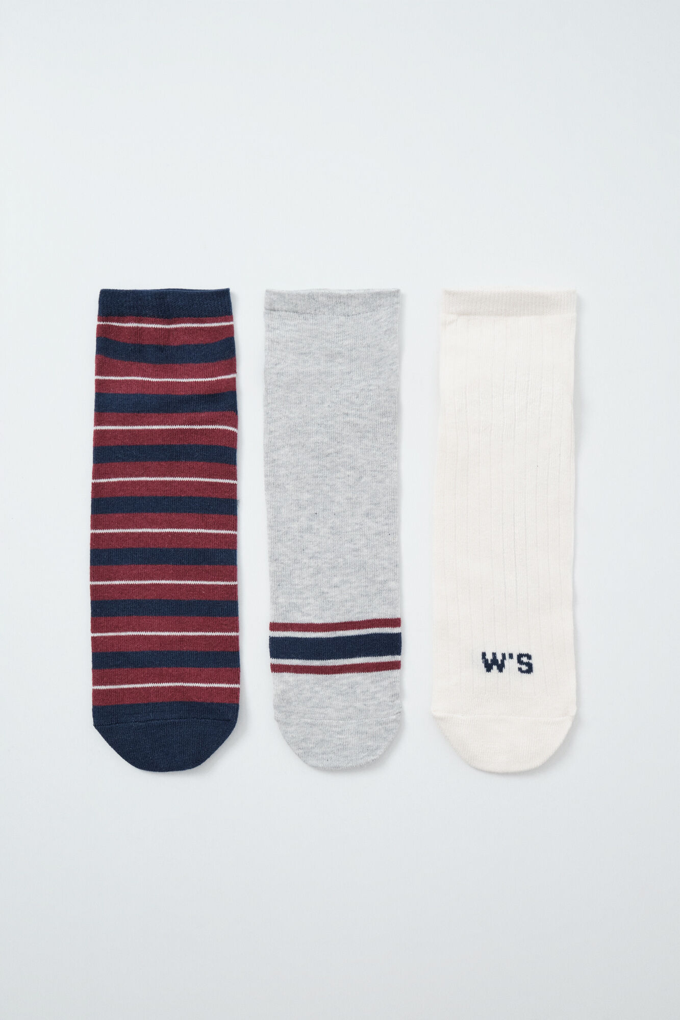 Women'secret Pack 3 calcetines cortos estampado de rayas