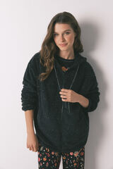 Womensecret Bata negra de borrego "Día de Muertos"  negro