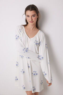 Womensecret Camisón largo tejido suave blanco estampado