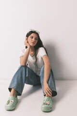 HI&BYE Zueco de plataforma de goma verde brillante verde