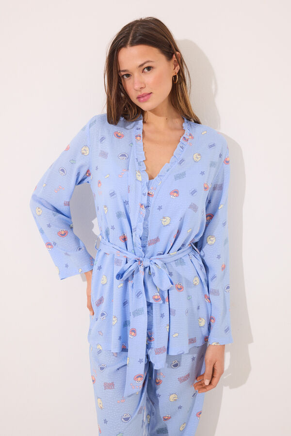 Womensecret Conjunto pijama larga "Barrio Sésamo" azul