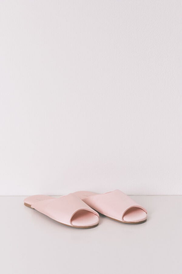 Women'secret Pantuflas satén rosa rosa