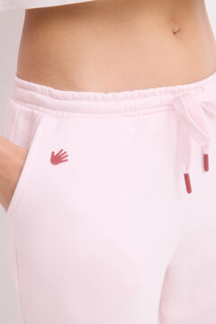 Womensecret Pantalón largo jogger felpa rosa rosa