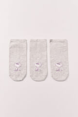 Women'secret Pack de 3 calcetines cortos estampados Peanuts rosa