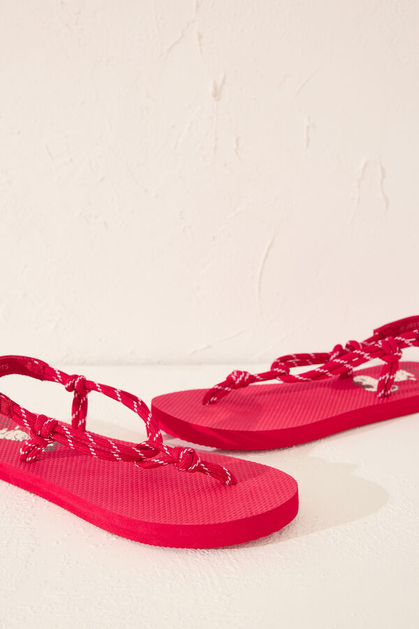 Womensecret Chanclas de cuerda de Snoopy rojo rojo