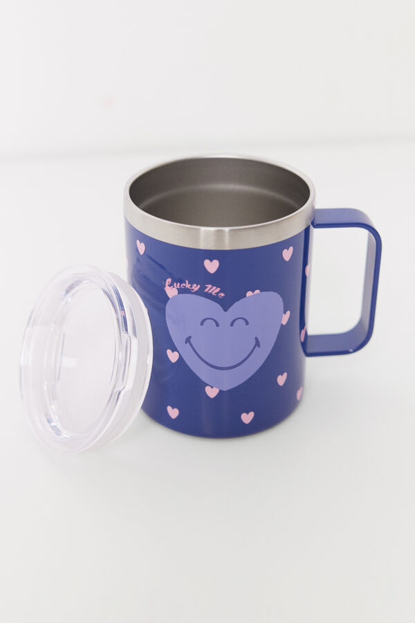 Womensecret Taza termo print Smiley azul