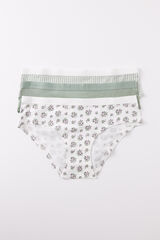 Womensecret Pack 3 panties anchos algodón logo estampado