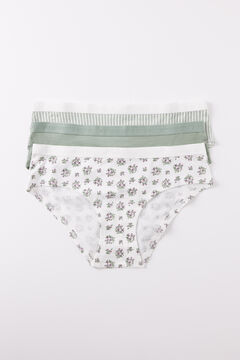 Womensecret Pack 3 panties anchos algodón logo estampado