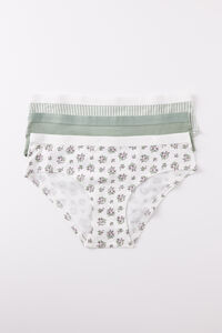 Womensecret Pack 3 panties anchos algodón logo estampado