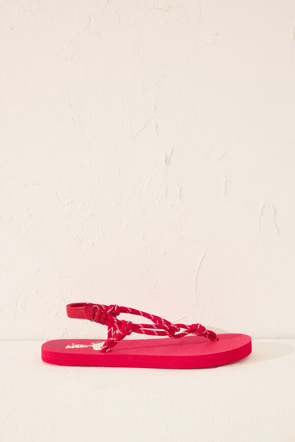 Womensecret Chanclas de cuerda de Snoopy rojo rojo