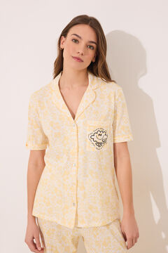 Womensecret Pijama camisera de algodón con estampado floral de Little Miss Mr. Men  amarillo