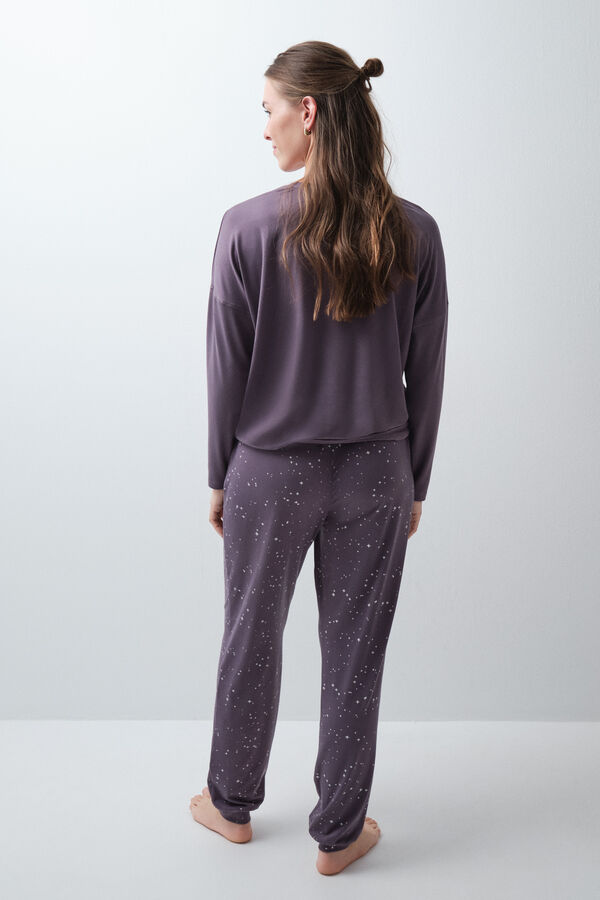 Women'secret Pijama larga Snoopy Halloween morado/lila