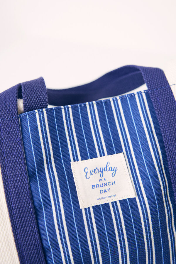 Womensecret Bolsa grande canvas azul marino estampado