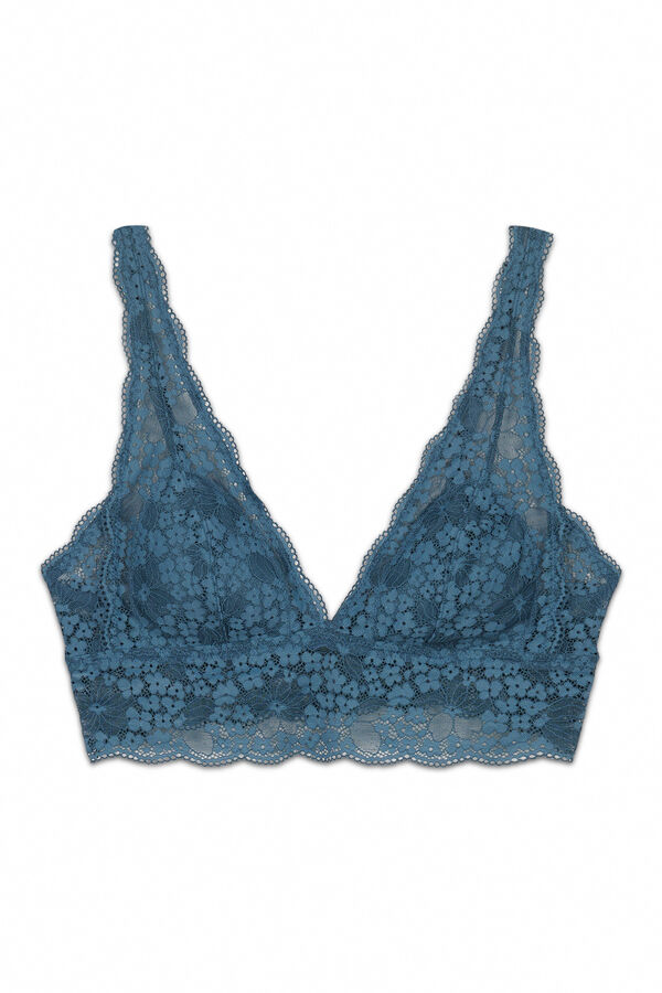 Women'secret Brasier bralette halter de encaje verde azul