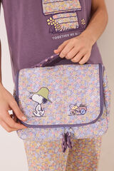 Womensecret Neceser grande de nailon con flores de Snoopy estampado