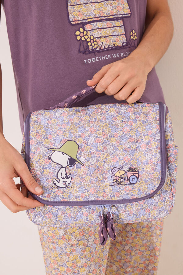 Womensecret Neceser grande de nailon con flores de Snoopy estampado
