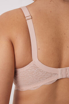 Womensecret REAL brasier reductor microfibra y encaje rosa rosa