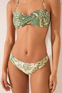 Womensecret Panty bikini clásico print reversible verde