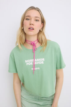 Womensecret Pijama 100% algodón con cuadros vichy verdes verde