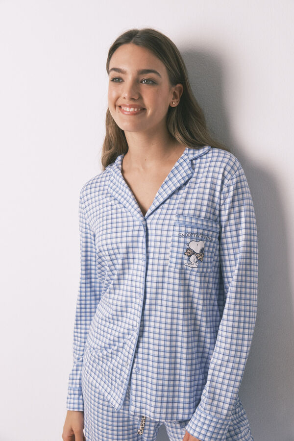 Women'secret Pijama larga Vichy de Snoopy estampado