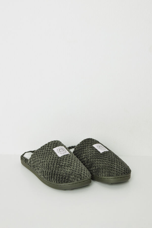 Womensecret Pantuflas para casa con textura de Garfield kaki