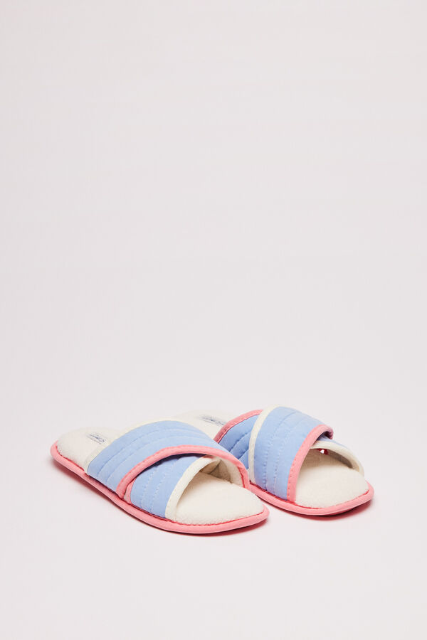 Womensecret Pantuflas tiras cruzadas lila morado/lila