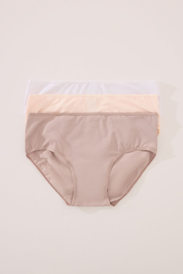 Womensecret Pack de 3 panties culotte de microfibra  blanco
