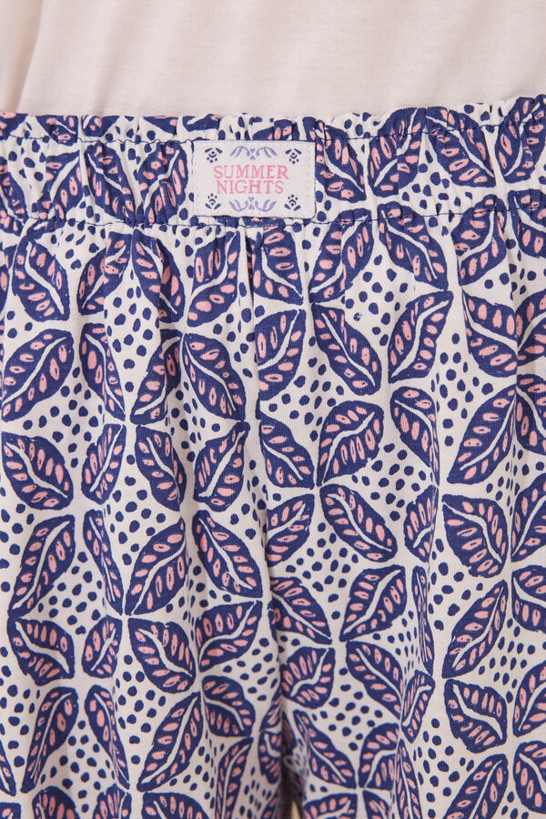 Womensecret Pijama de tirantes grises con estampado 100 % algodón  gris