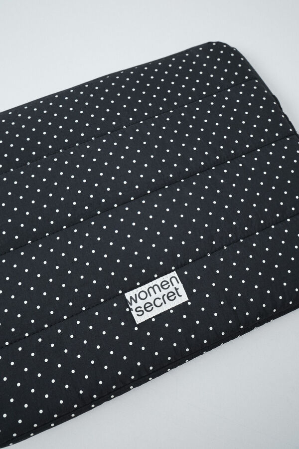 Women'secret Funda para laptop negra de puntos negro