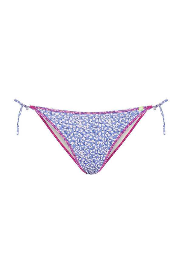 Womensecret Panty de bikini con tirantes y estampado azul estampado