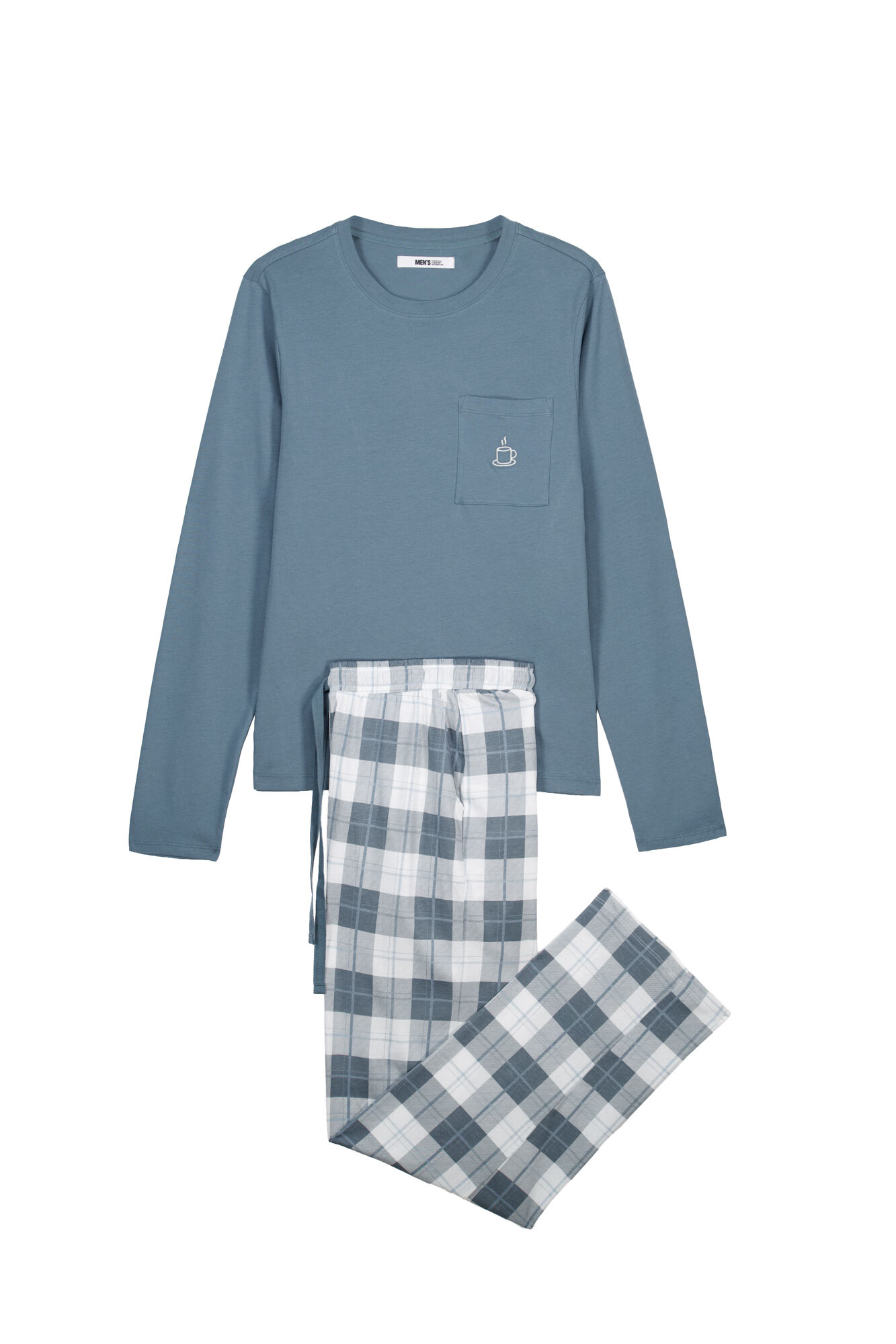 Women'secret Pijama larga de algod&oacute;n a cuadros verde