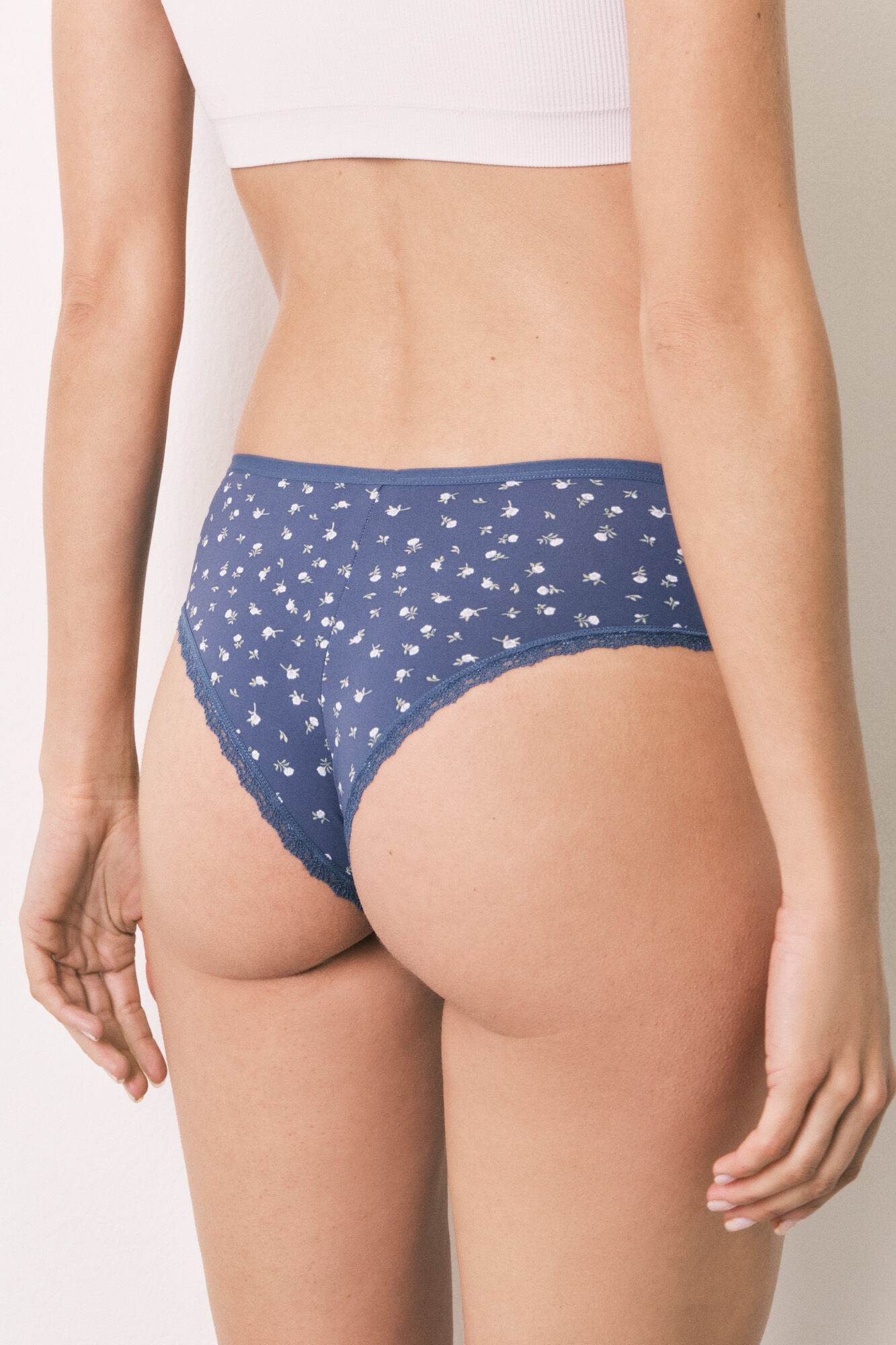 Women'secret Panty brasile&ntilde;o ancho estampado de flores azul