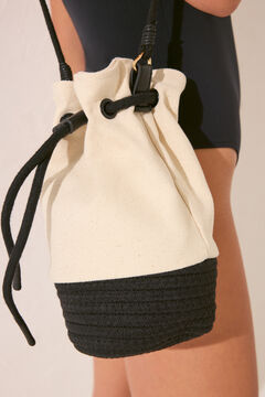 Womensecret Bolsa mediana canva y cuerda café